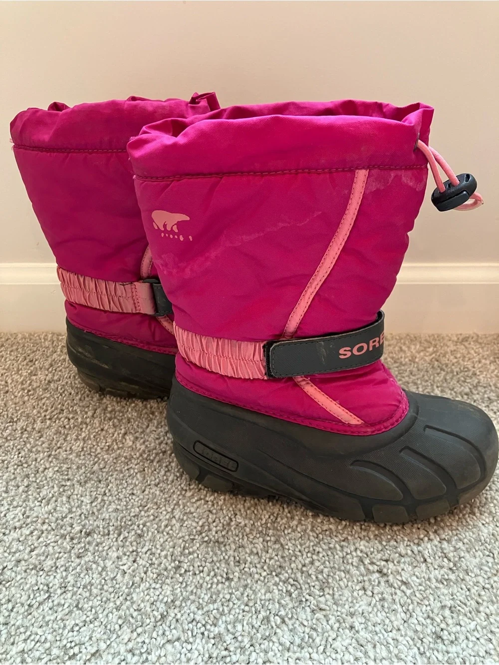 Sorel Kids Hot Pink and Black Winter Boots